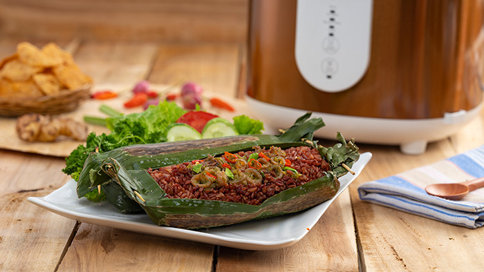 Nasi Merah Bakar Cabe Ijo